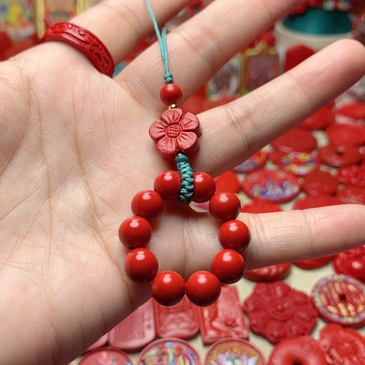 天然辰砂工艺品朱砂手机坠