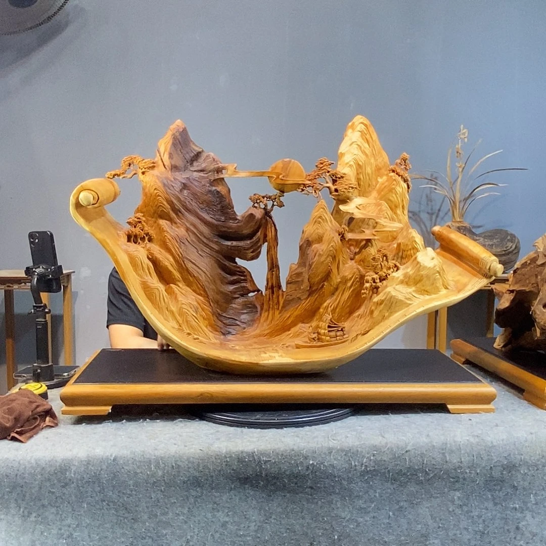 柏木木雕工艺品摆件