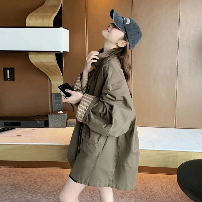 咖色工装外套女2025早春新款爆款春秋设计感小众休闲夹克上衣风衣