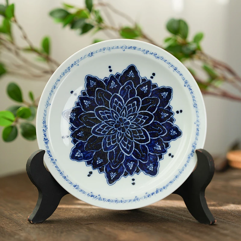 梵文曼陀罗壶承 口径16.8cm 手工陶瓷moshe285