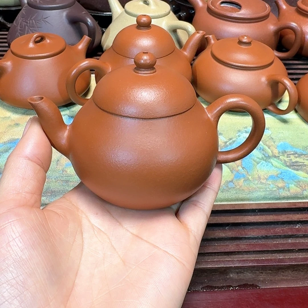 紫砂茶壶朱泥半手工130毫升
