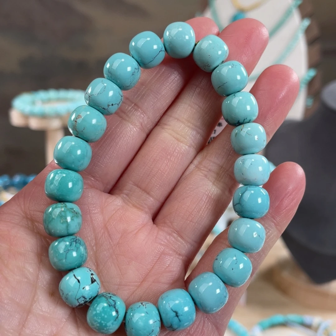 绿松石未镶嵌套链9.7精品老型手串