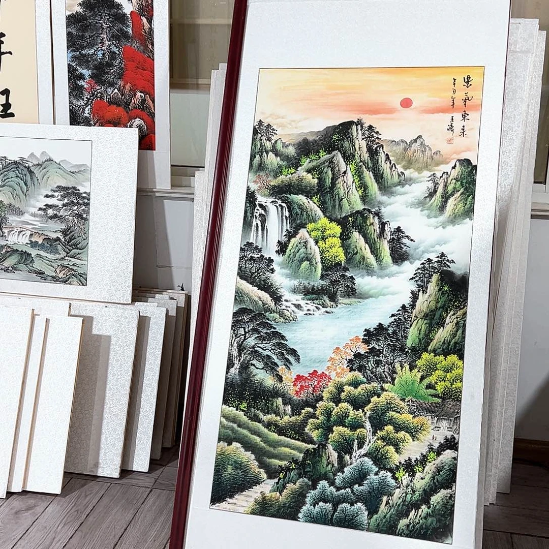 山***平国画宣纸假一罚万手绘