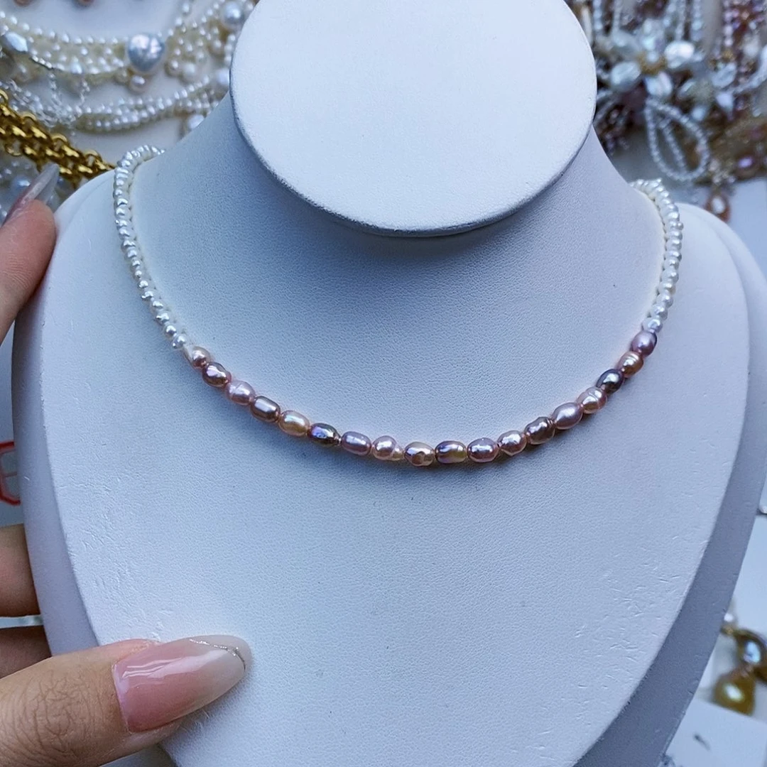 淡水珍珠颈饰银S925镶嵌