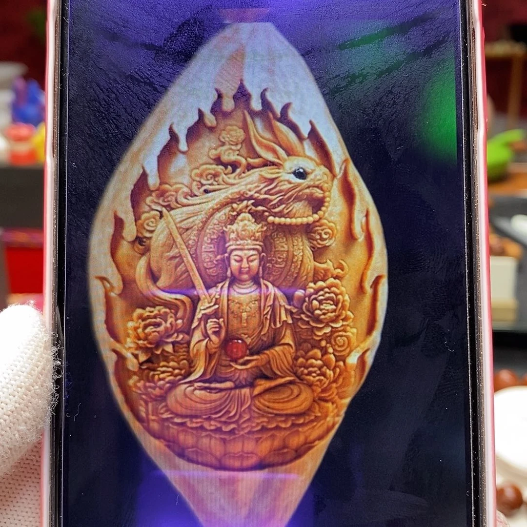 吊坠猴头核桃生肖兔镶嵌版橄榄核单粒带链子