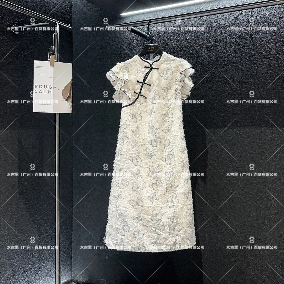 旗袍改良款小飞袖连衣裙女25夏季新中式新款显瘦“A”字裙JC-A1124