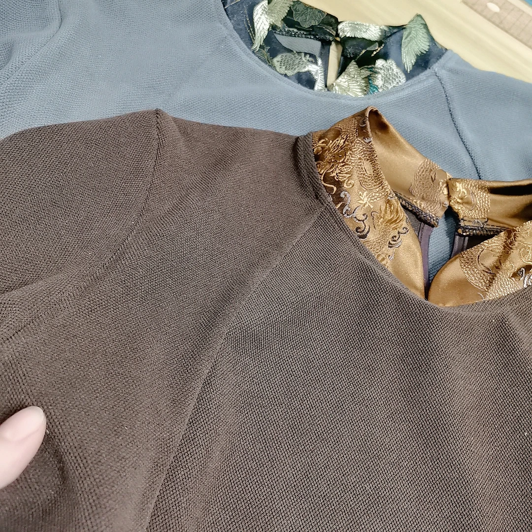 新中式丝绒织锦缎上衣