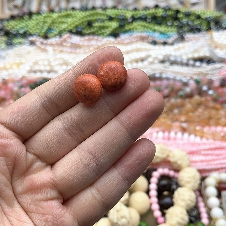 玛瑙/玉髓珠宝半成品未镶嵌1对14mm左右草精灵耳钉