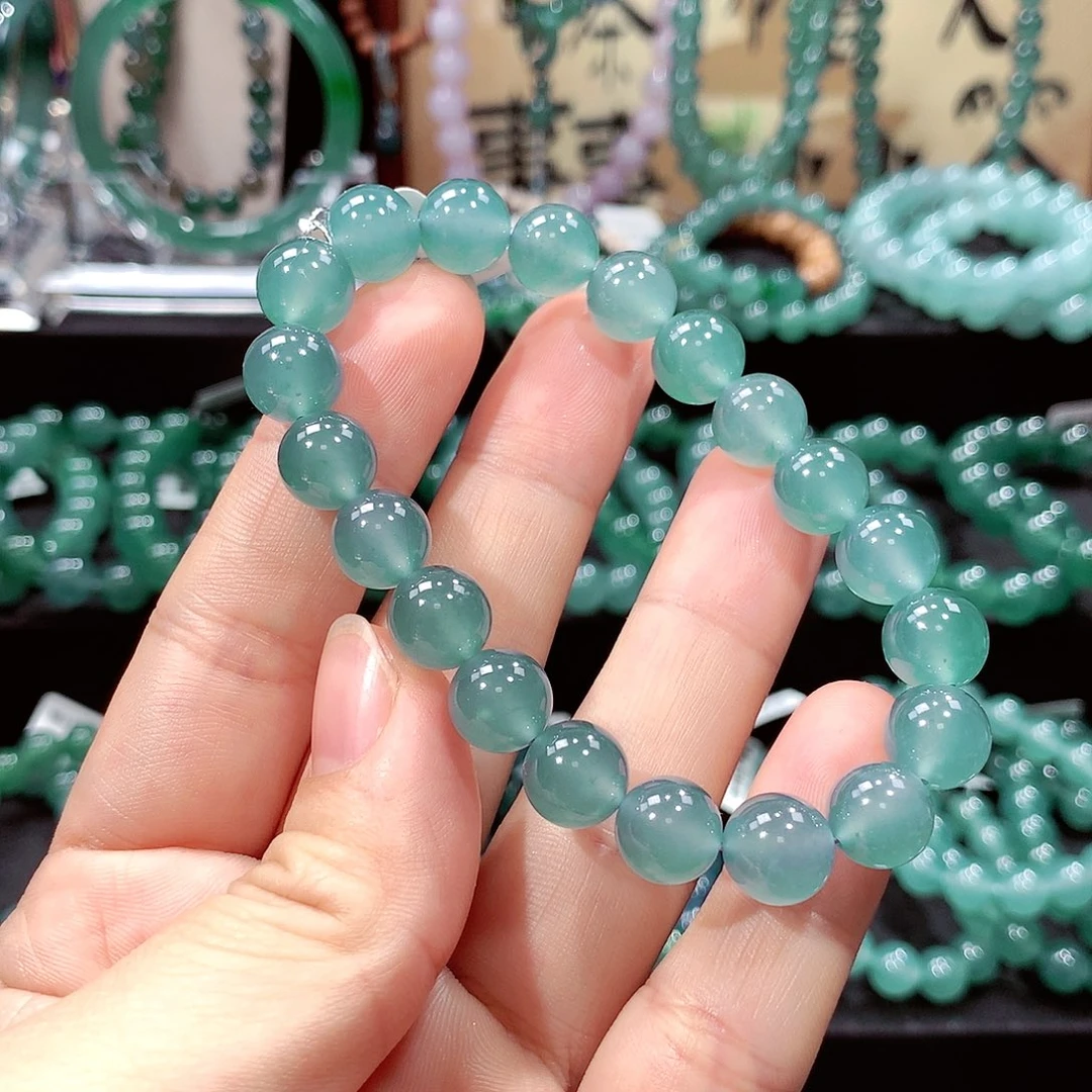 翡翠未镶嵌手链卡9.8