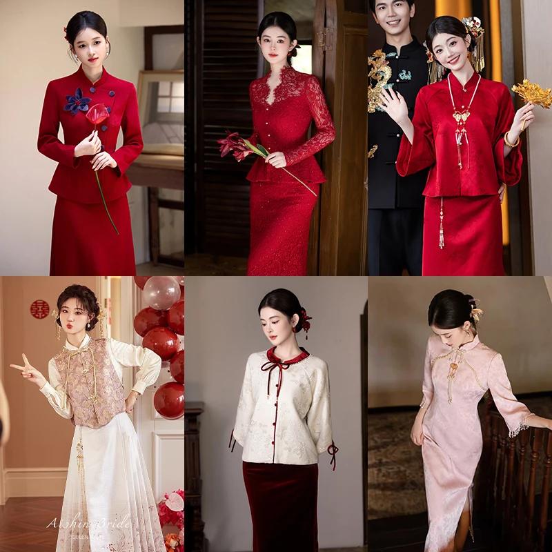艾诗霓【现货专区】 礼服合集新娘订婚敬酒服中式订婚礼服女结婚服