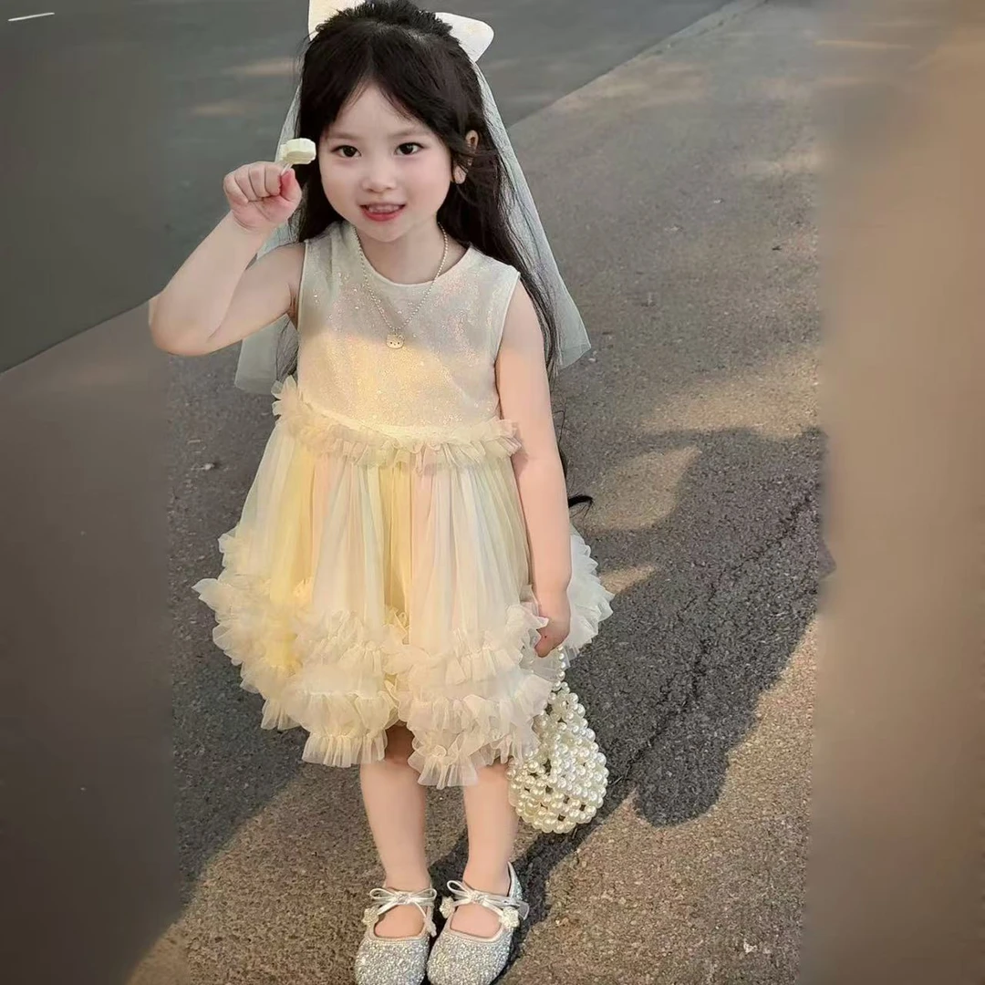 【送发饰】夏季女公主裙风T裙连衣裙蓬蓬裙纱裙童装女童