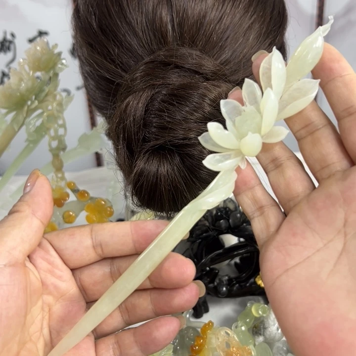 凌***猫蛇纹石玉未镶嵌发饰