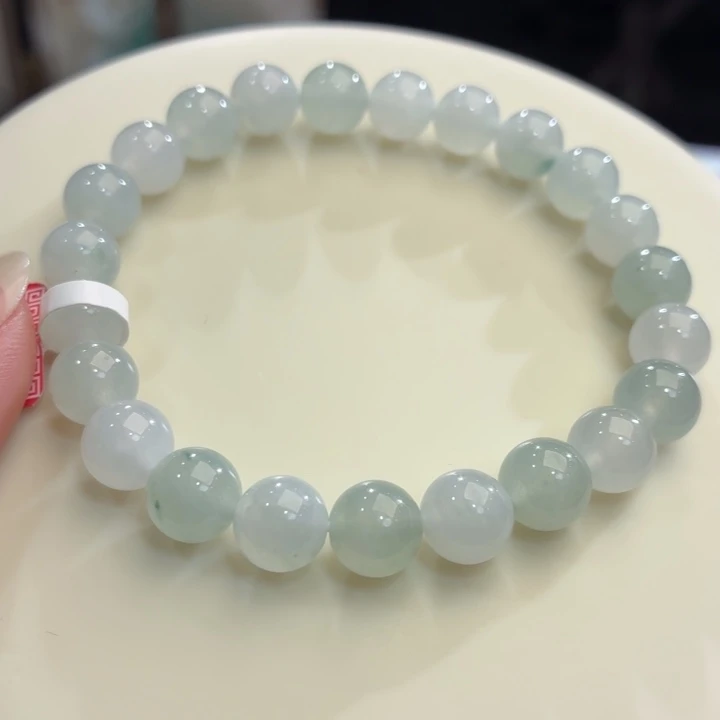 翡翠未镶嵌手链冰胶马卡龙卡8.4
