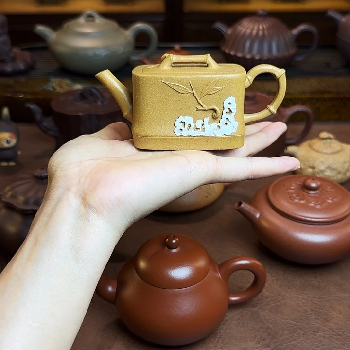 茶壶紫砂四方竹段，段泥