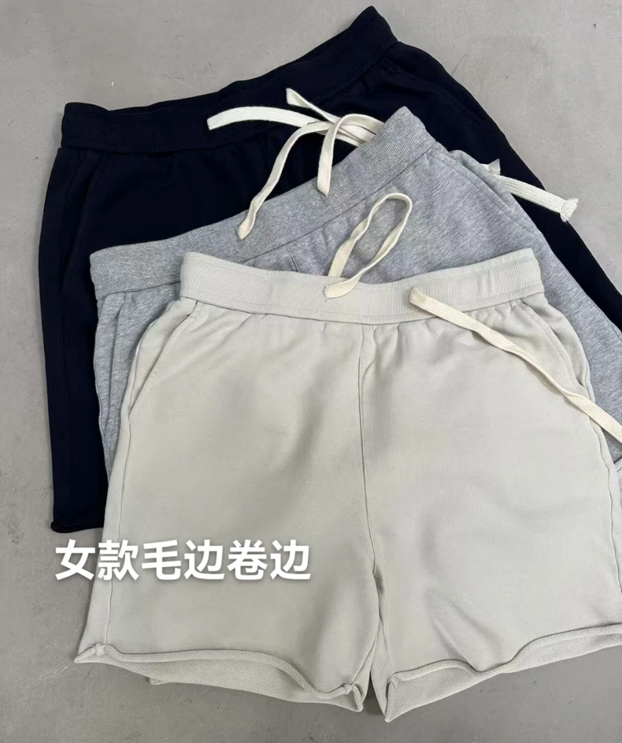 大禾自制:纯色情侣款毛圈短裤潮流夏季棉质