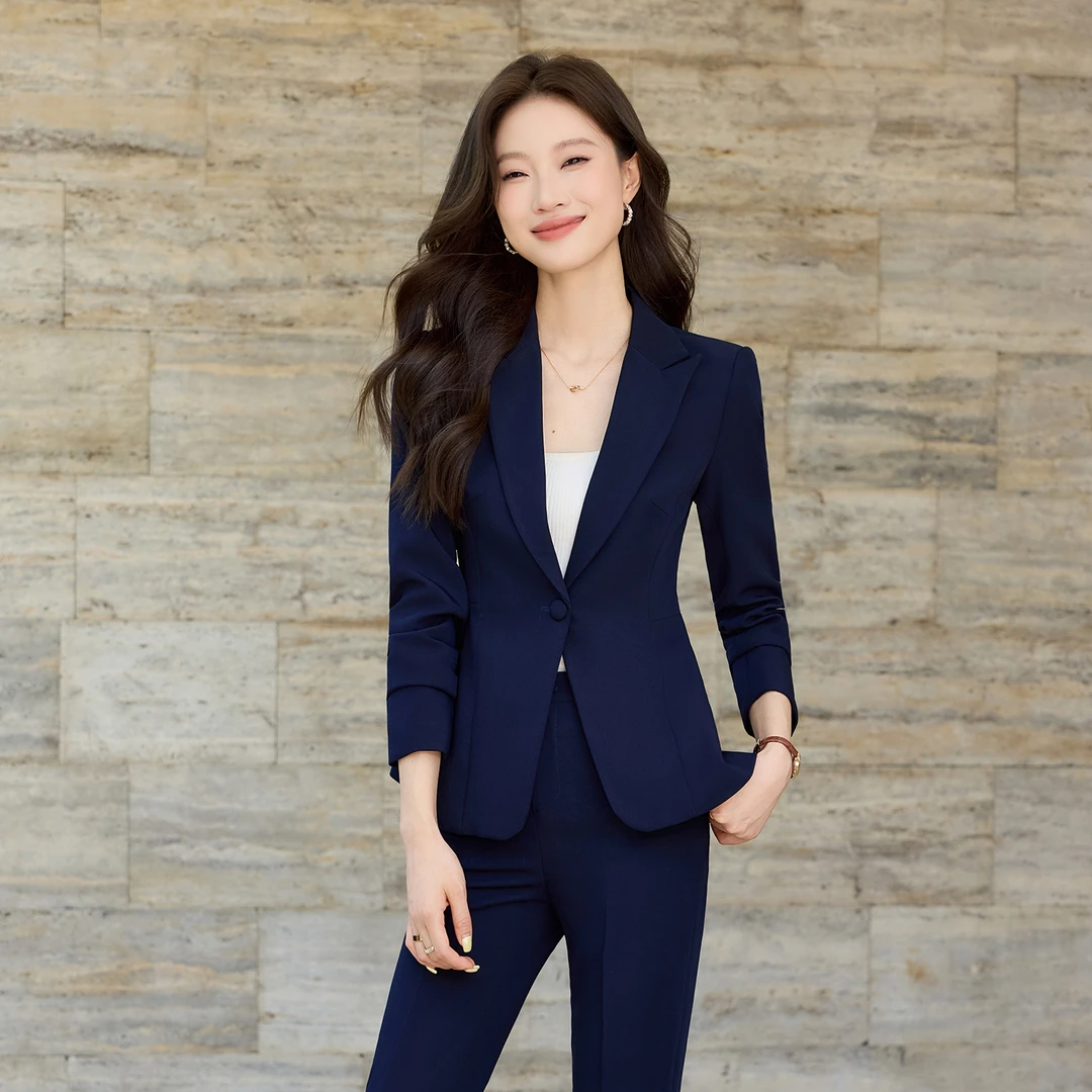 高级感时尚西装套装女春秋2025新款女神范正装大学生面试西装套装