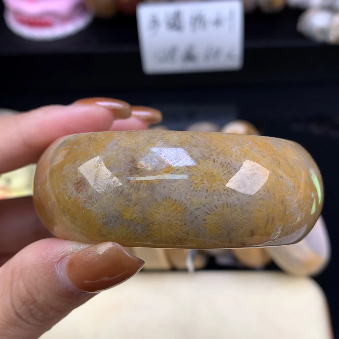 硅化珊瑚（珊瑚玉）未镶嵌手链精美手镯五折52.7口（27号）