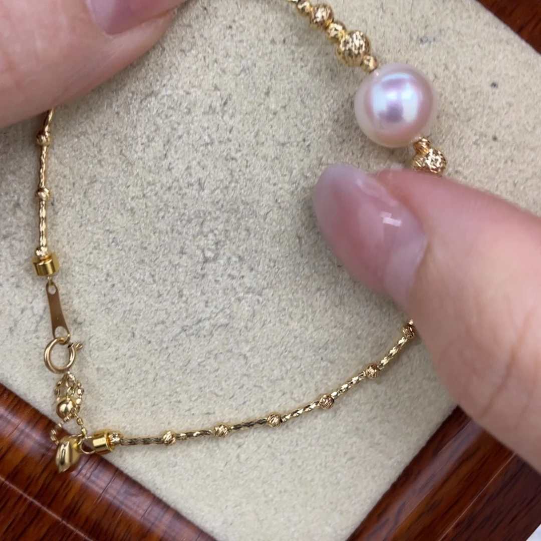 18K金镶嵌手绳海水珍珠