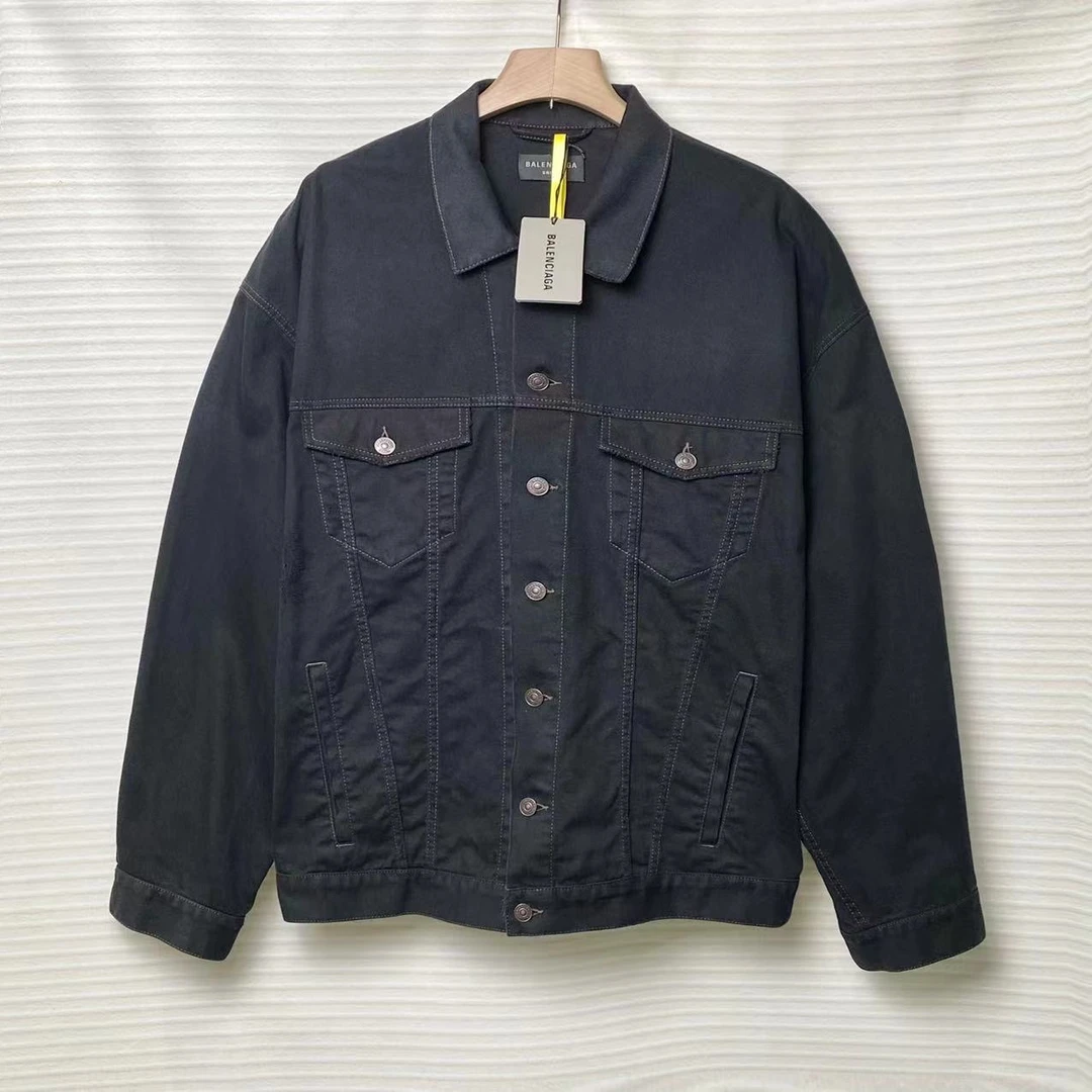 99新 Balenciaga/巴黎世家 时尚 logo 牛仔外套/3码/XG-Y17895