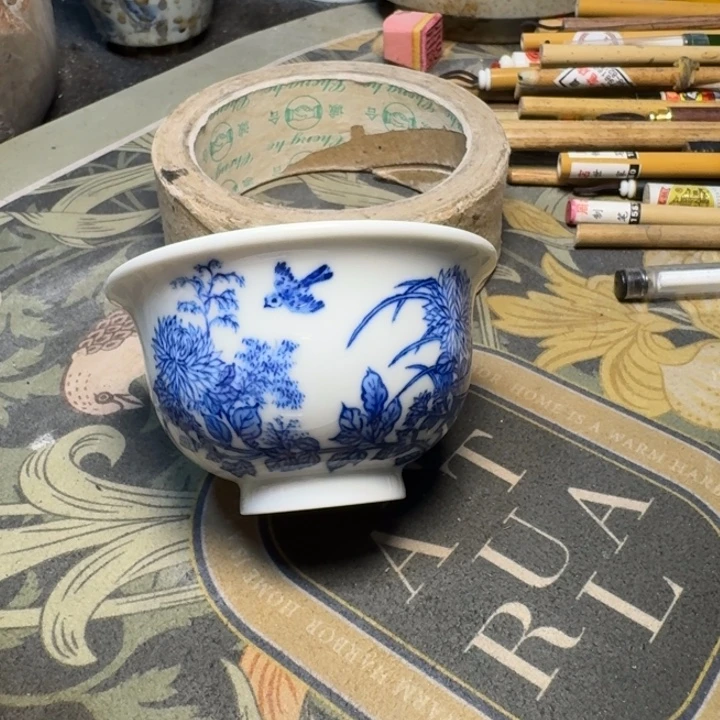 小雨山堂青花瓷杯
