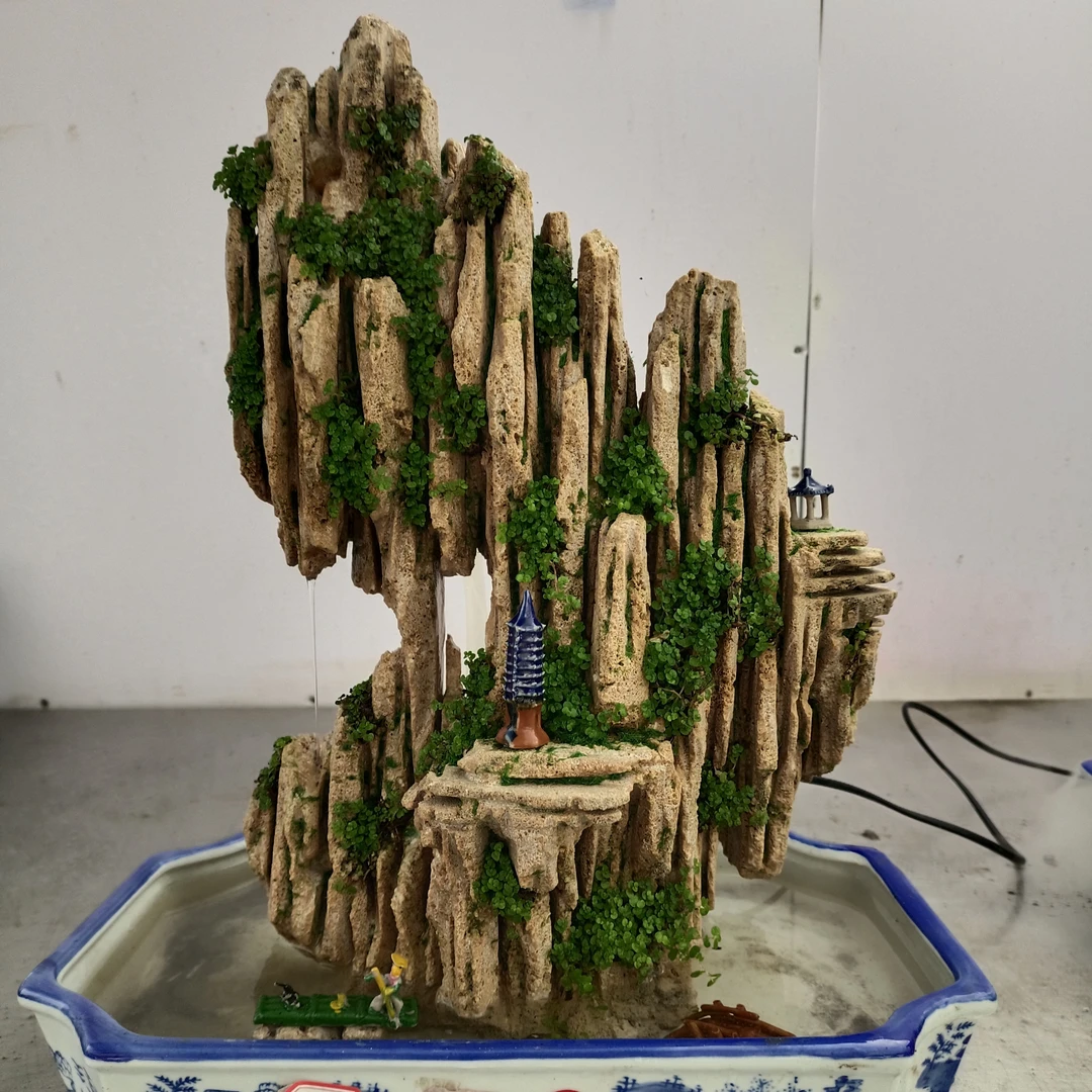 高44盆长38高山流水吸水石绿植盆景