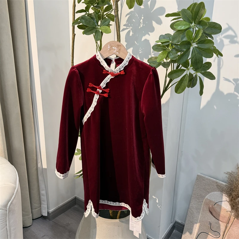 120【点】女童时尚休闲旗袍裙-8878