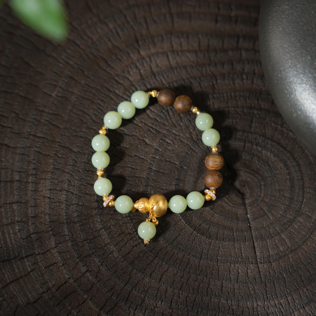 知安-天然和田玉18K金手串