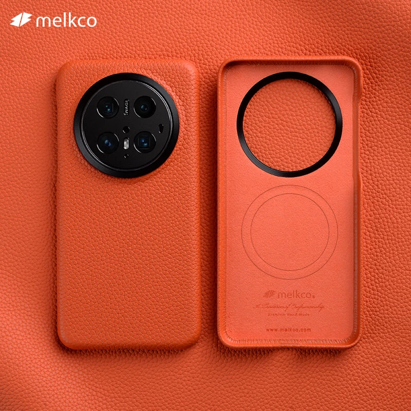 Melkco适用华为Mate70Pro+手机壳70pro全包真皮封孔款Magsafe壳