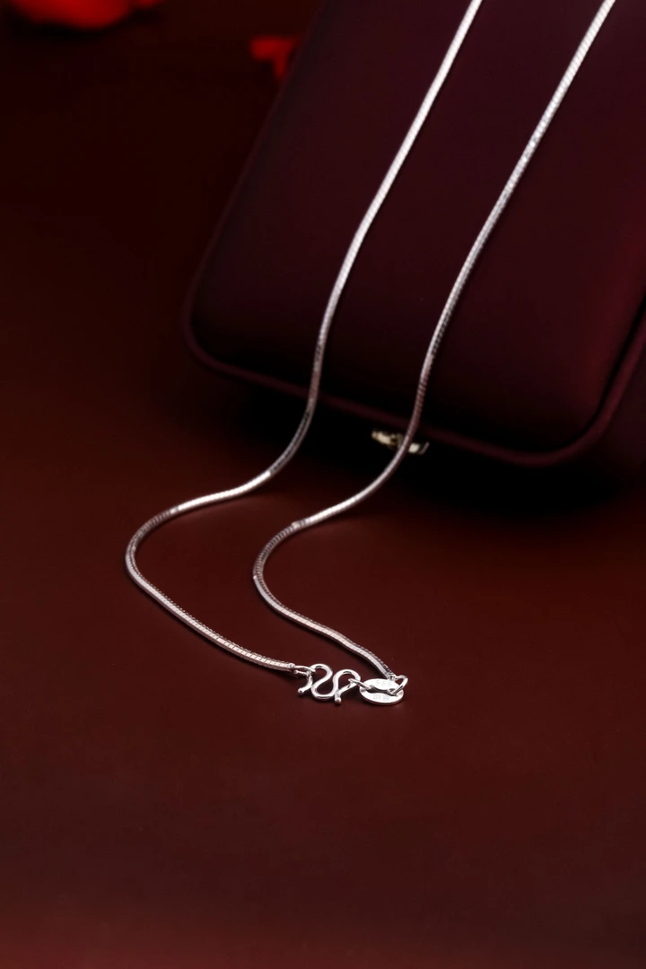 链子足银 阿乐专属-足银八角蛇骨链纯银项链素链款锁骨链简约颈链