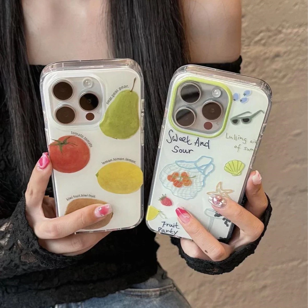 奥菲顿小众ins风水果适用iPhone16大孔手机壳华为viv小米15oppo套