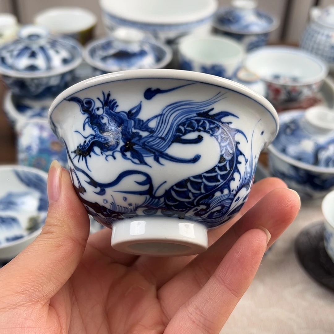 瓷杯子微瑕手工手绘杯子