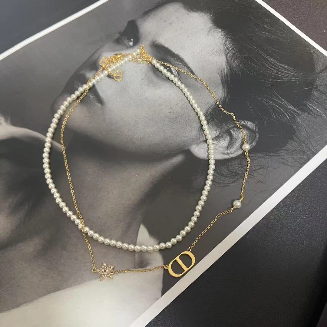 铜合金仿珍珠项链 猪鼻子叠戴项链