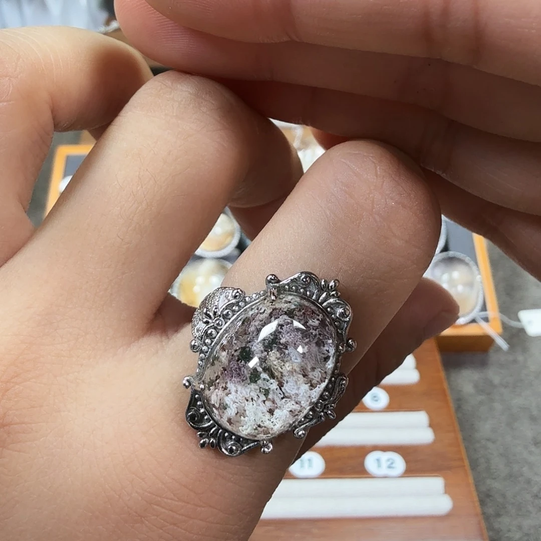 银S925镶嵌戒指水晶