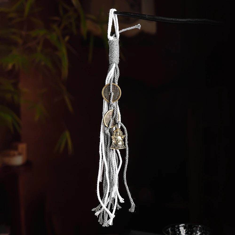 铜吊坠 铜花钱铃铛挂件-120861