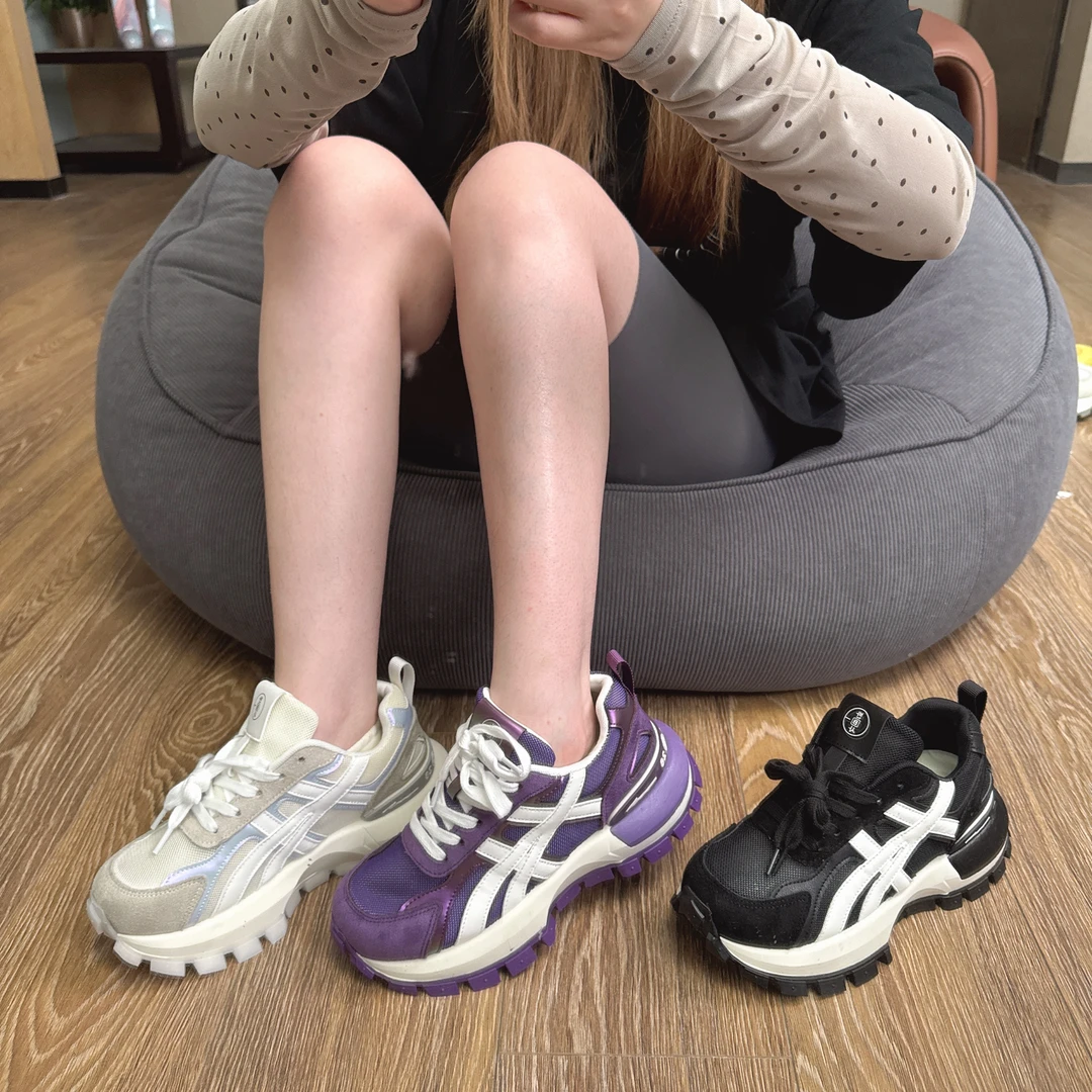 【妮妮】厚底小蛮腰阿甘鞋2025夏季网面增高透气休闲老爹鞋