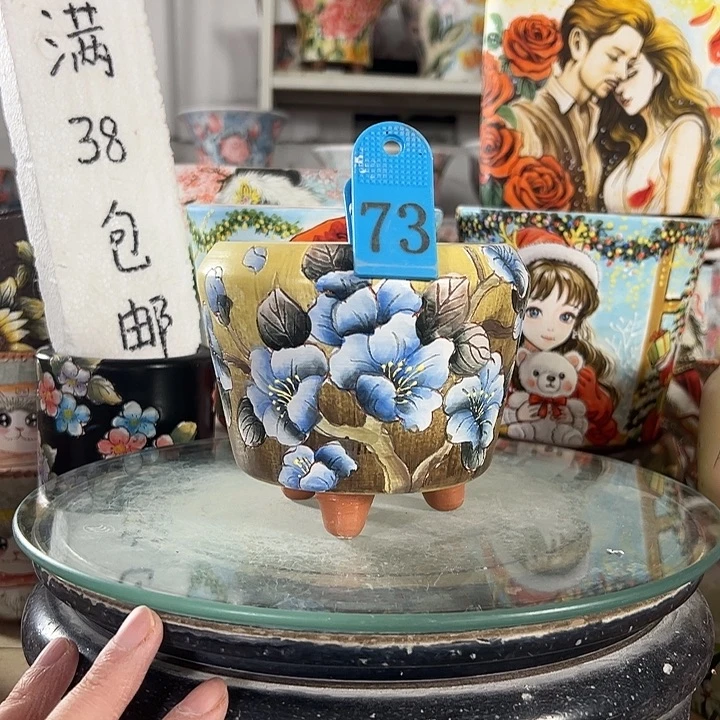 景德镇手绘花盆性价比超高的直播间