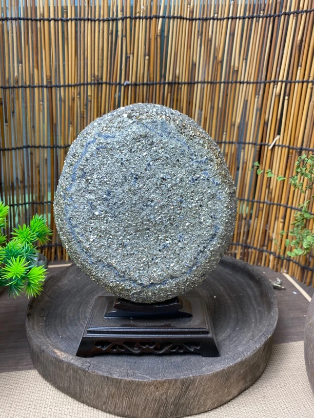 五行补金神器天然金属光泽风水摆件商务礼品装鎏金天然山水竟境