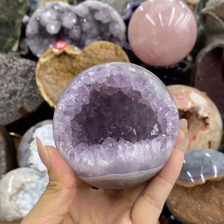 未镶嵌紫晶珠宝半成品