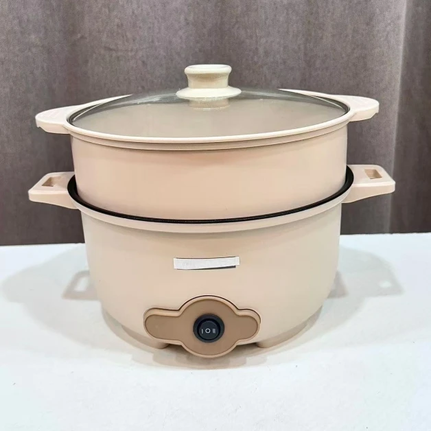 电煮锅 加蒸笼大容量不沾内胆 可蒸可煮可火锅随机发2 FL