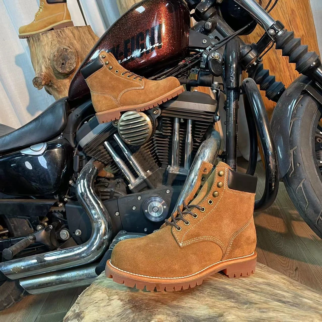 【成哥工装】高端固特异工艺工装靴阿美咔叽风潮鞋男工装鞋男LZ0032