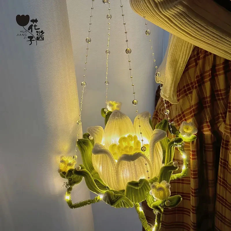 diy手工铃兰花材料包中式手提扭扭棒手工花灯送情侣闺蜜创意礼物