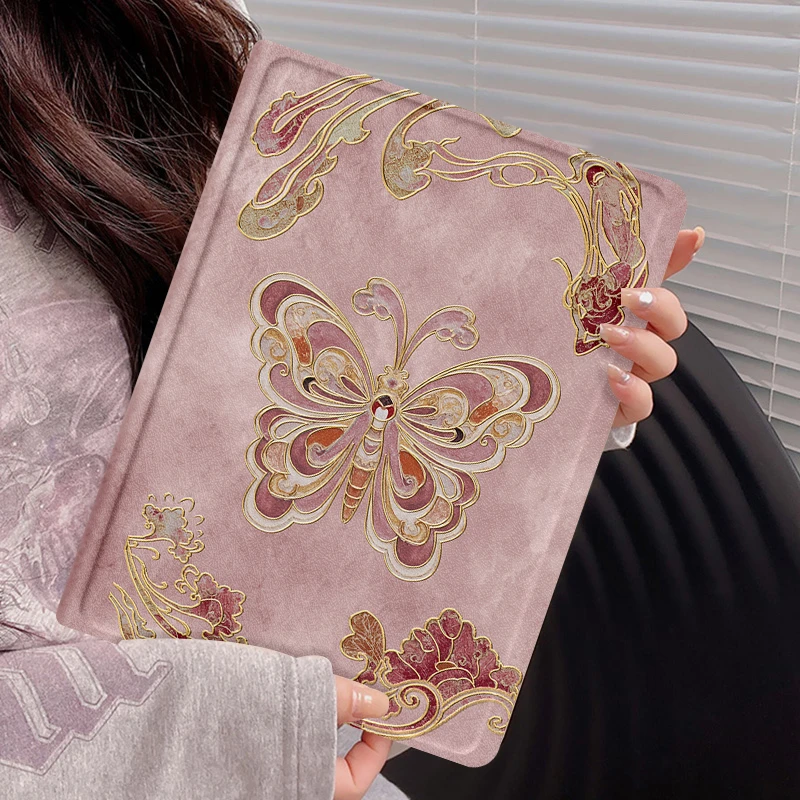 敦煌蝴蝶ipad air6保护套新款pro11平板保护壳mini7带笔槽新中式