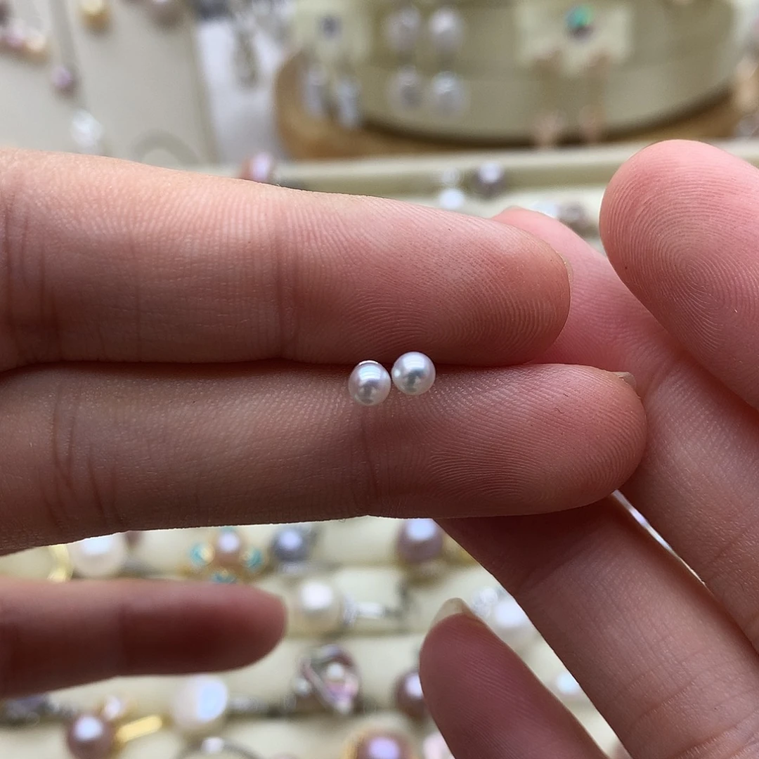 淡水珍珠耳饰银S925镶嵌