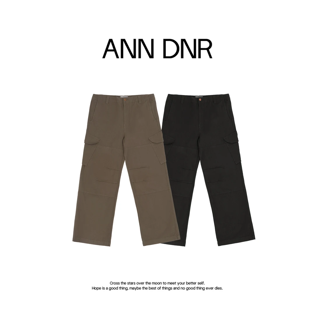 ANN DNR “AC工装“秋冬休闲时尚多口袋中高腰休闲工装裤KL12338