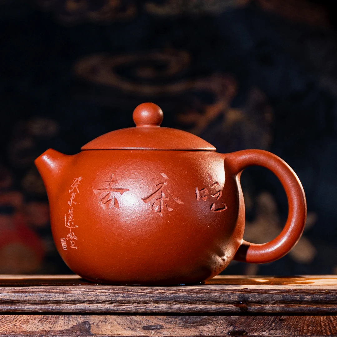 【西泠上新】原矿手工文人刻绘西施紫砂壶HX0375