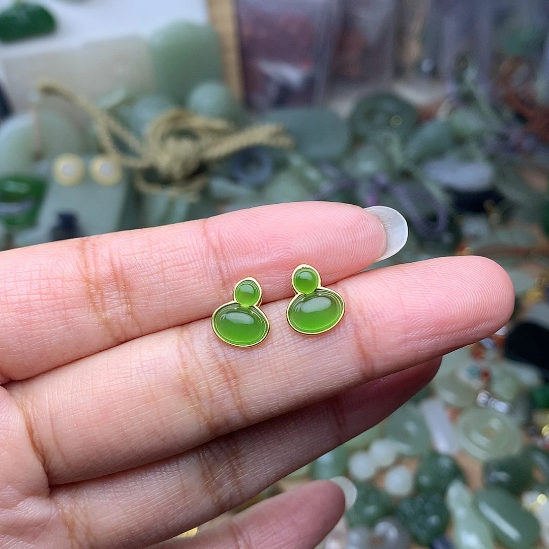 和田玉银S925镀金镶嵌颈饰