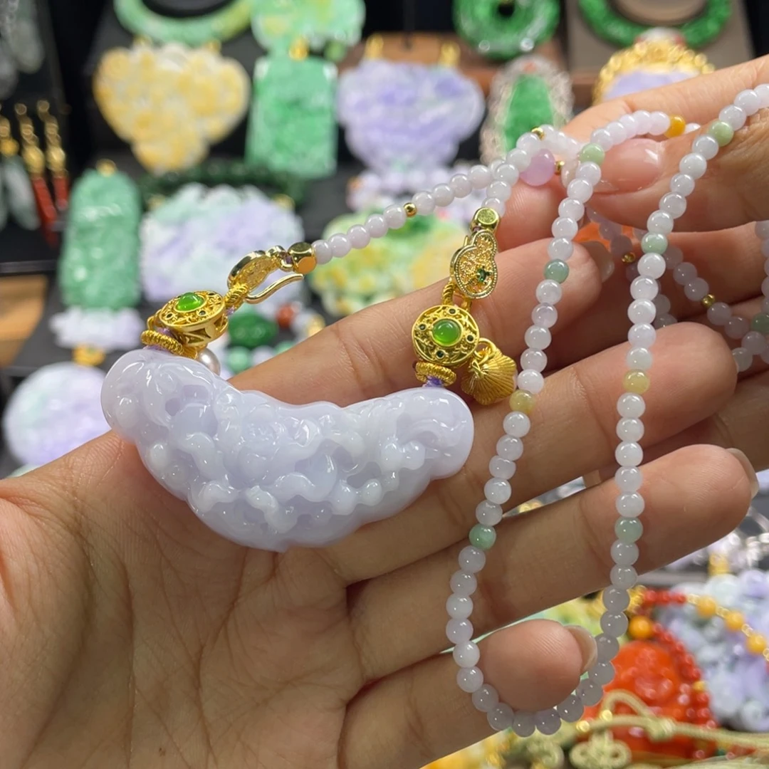 翡翠未镶嵌颈饰代编织