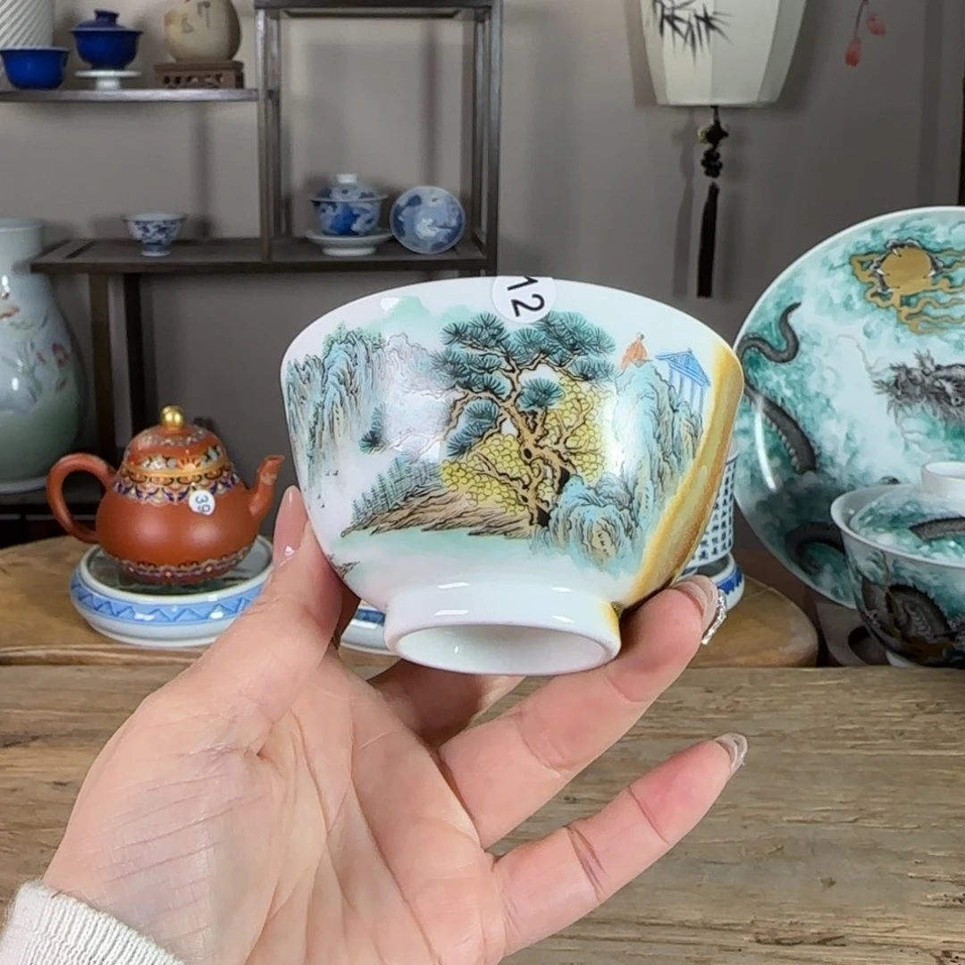 杯景德镇陶瓷柴烧多人