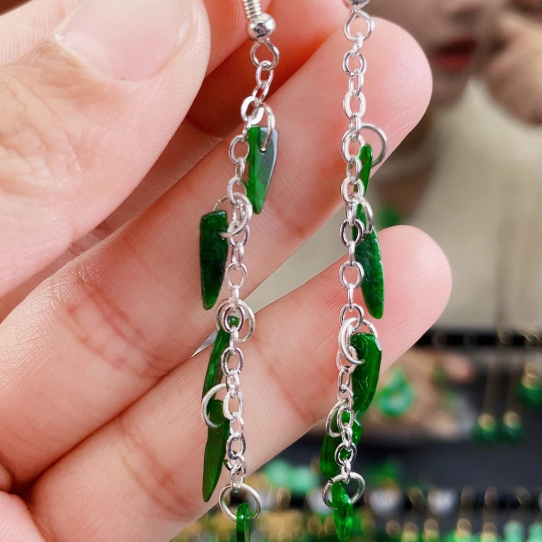 翡翠未镶嵌耳饰饰品