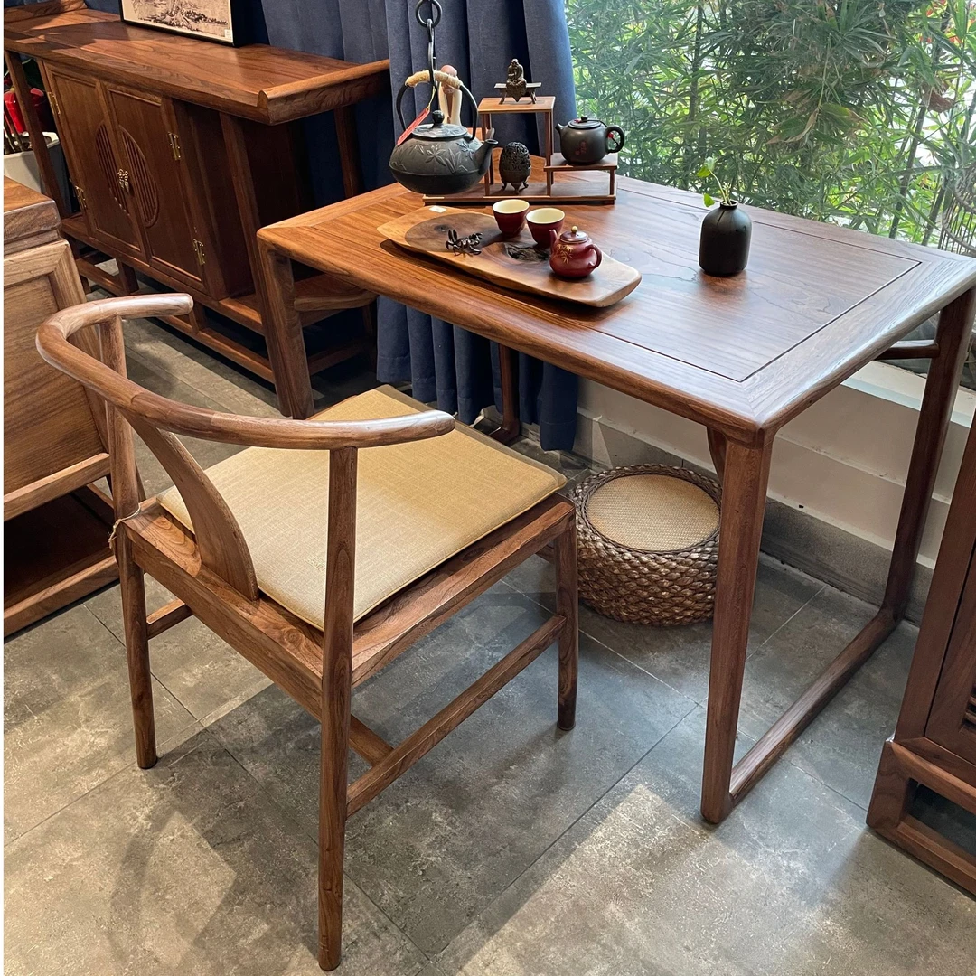 阳台茶桌椅组合老榆木茶桌新中式泡茶桌小户型休闲桌椅家用茶台